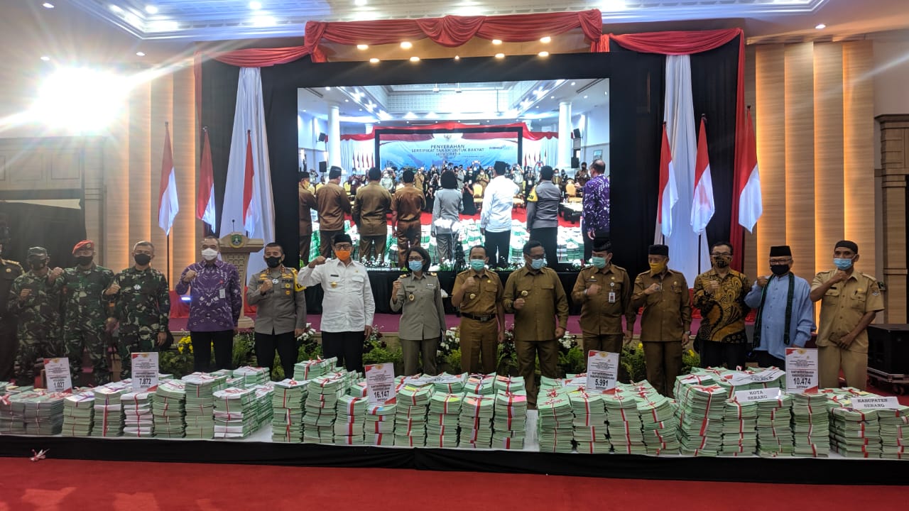 Wabup Lebak Hadiri Penyerahan 1 Juta Sertifikat Tanah Oleh Presiden RI Secara Virtual