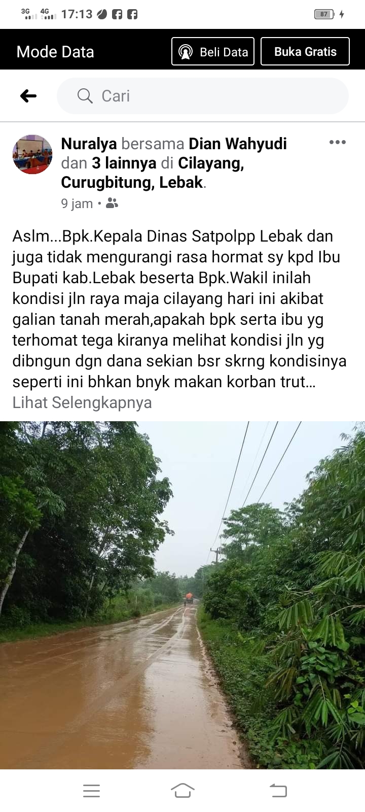 Warga Lebak Minta Bupati Melihat Kondisi Jalan Maja Cilayang, yang Banyak Makan Korban, Kenapa ?