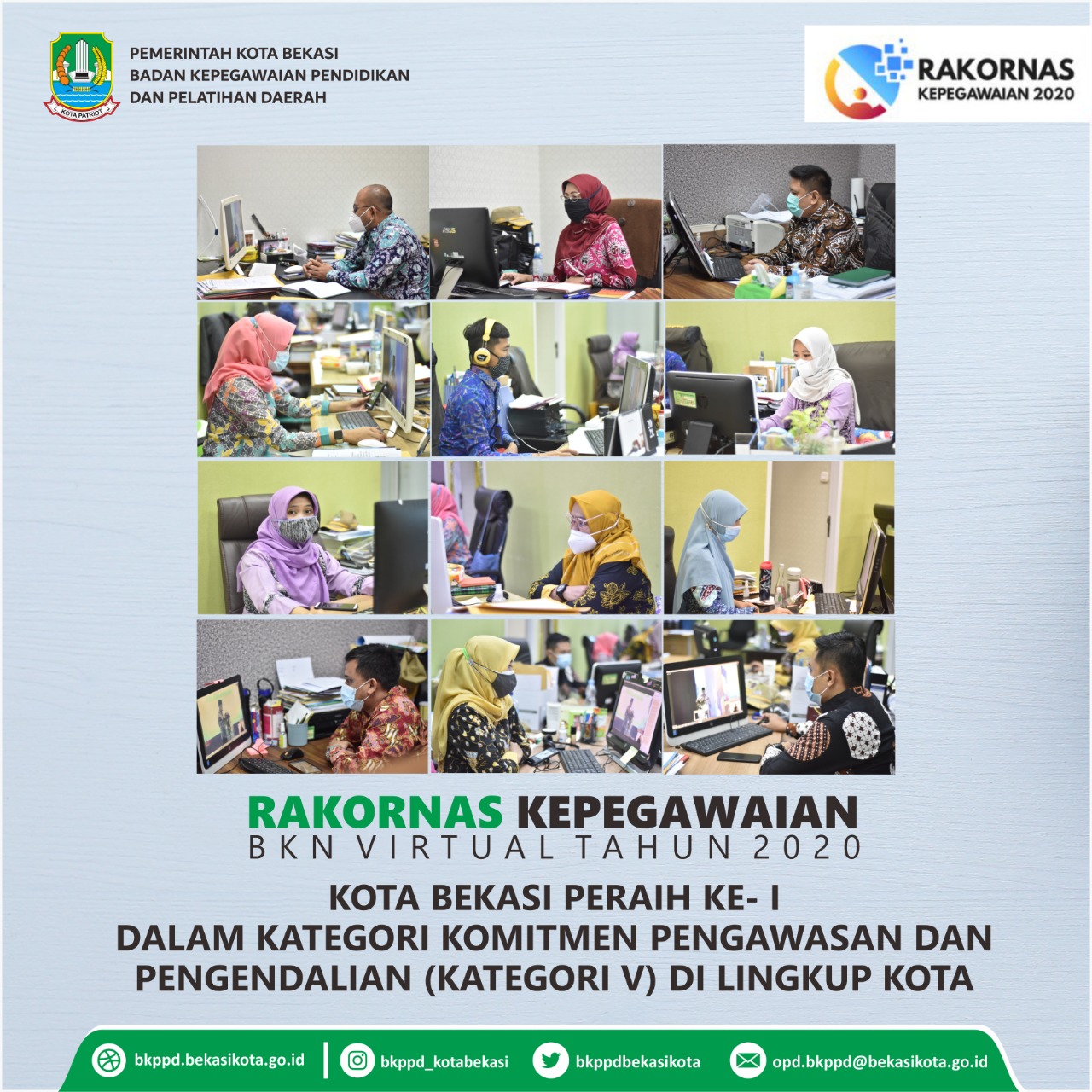 Kota Bekasi Raih Penghargaan BKN Award 2020