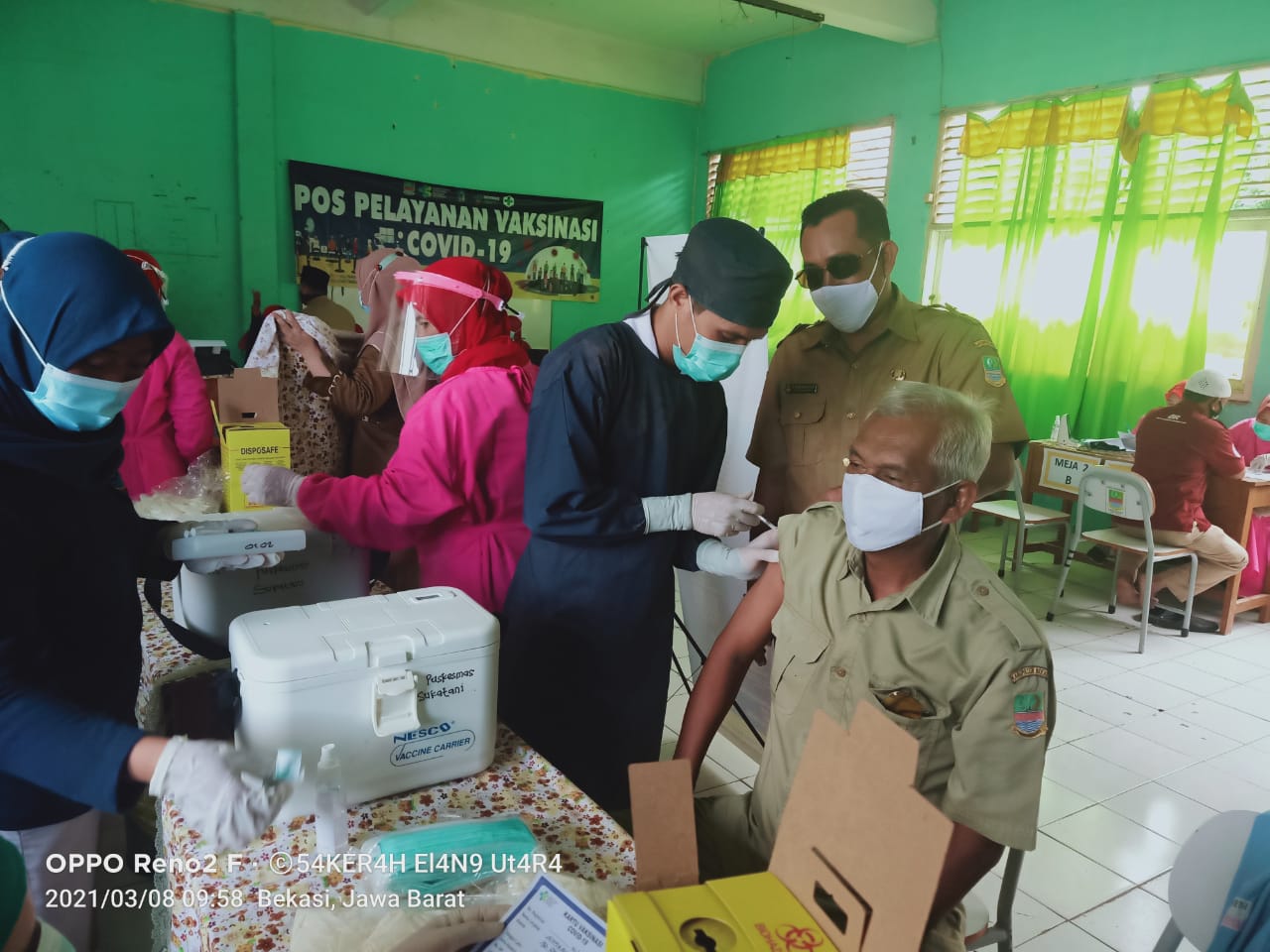Puskesmas Sukatani Laksanakan Vaksinasi Covid – 19 Tahap Pertama