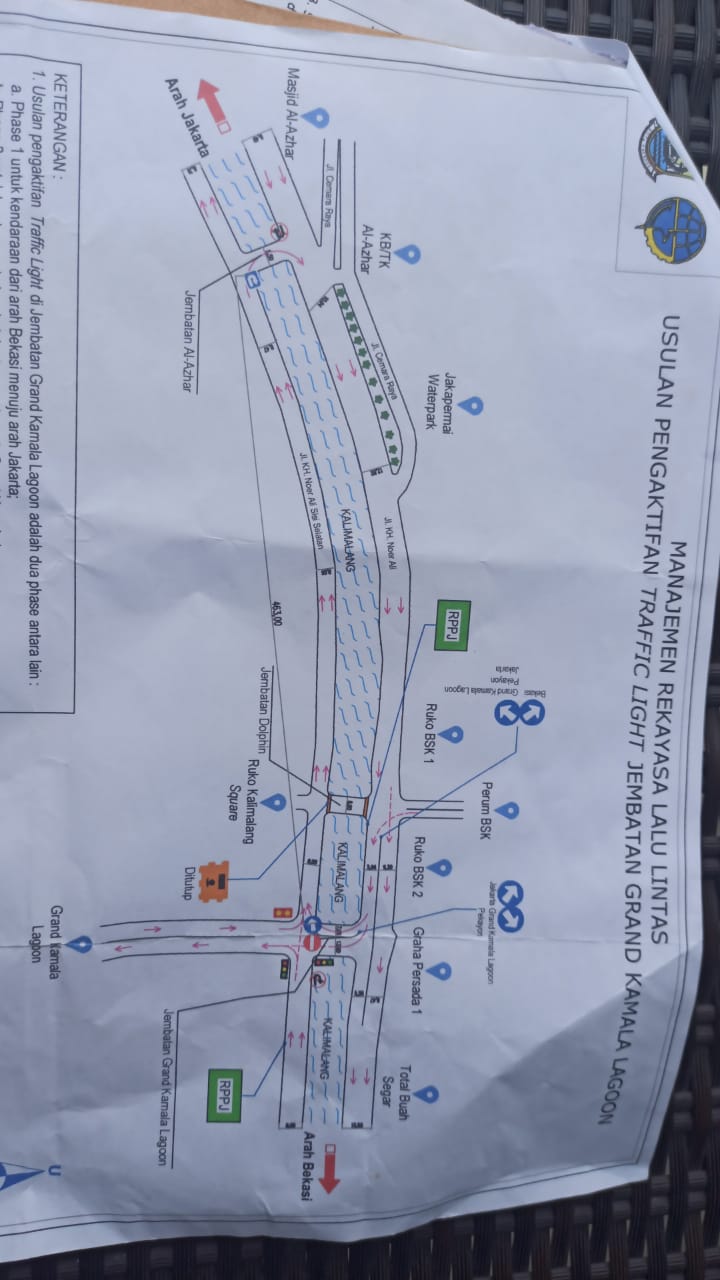 DISHUB KOTA BEKASI OPERASIKAN TRAFFIC LIGHT JEMBATAN GRAND KAMALA LAGOON