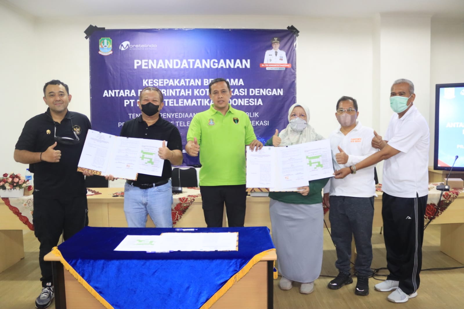 Pemkot Bekasi dan PT Mora Telematika Indonesia Tanda Tangani Kerja Sama Penyediaan Infrastruktur Pasif Telekomunikasi