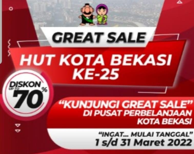 Bekasi Great Sale 2022, Diskon 25-70 Persen di Seluruh Pusat Perbelanjaan di Kota Bekasi