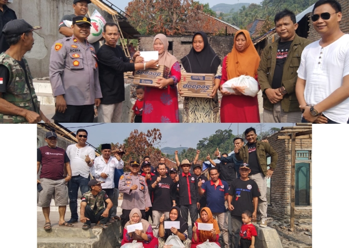 Ormas Jarum Lewidamar Berikan Bantuan Kepada Korban Kebakaran