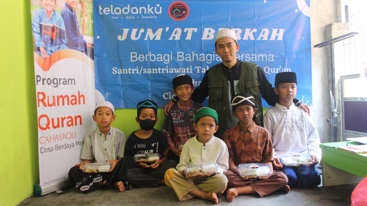 Jum’at Berkah Teladanku dengan Santri Pondok Tahfidz Rumah Qur’an Cahaya-Qu Cicurug Sukabumi