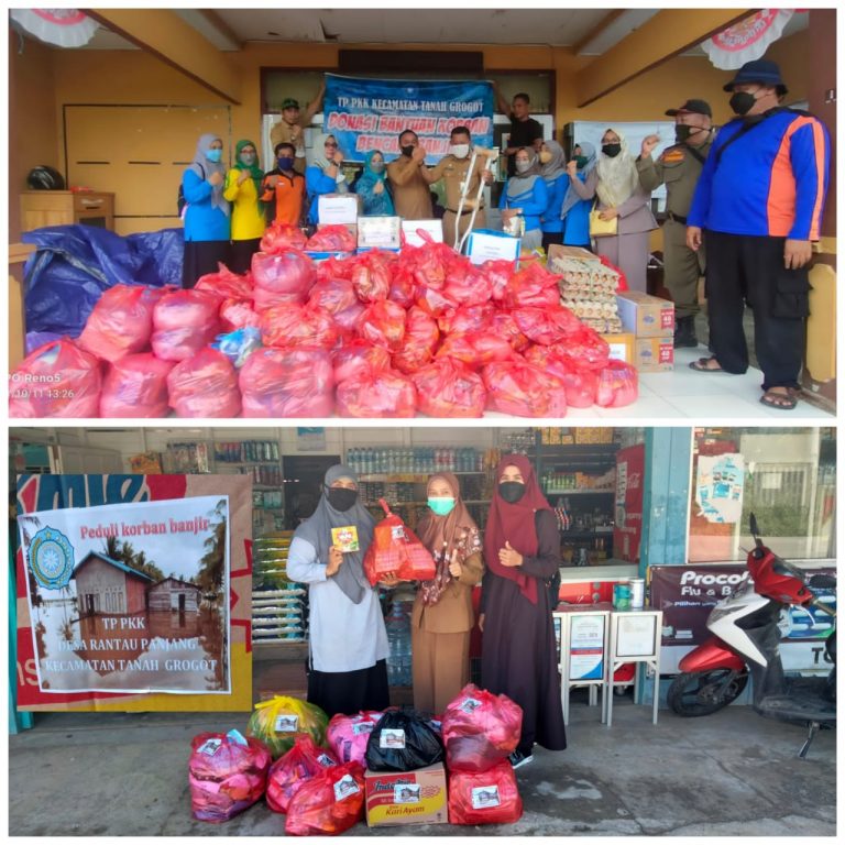 TP. PKK Desa Rantau Panjang Kirim Bantuan Logistik