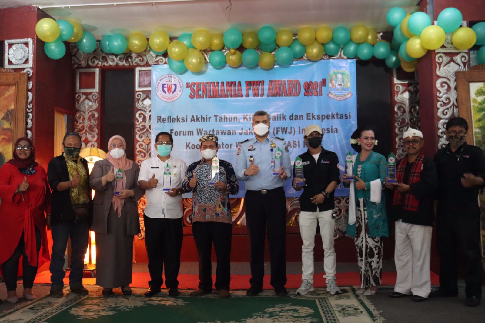 Sekda Kota Bekasi Hadiri Giat Senimania Forum Wartawan Jakarta Award 2021