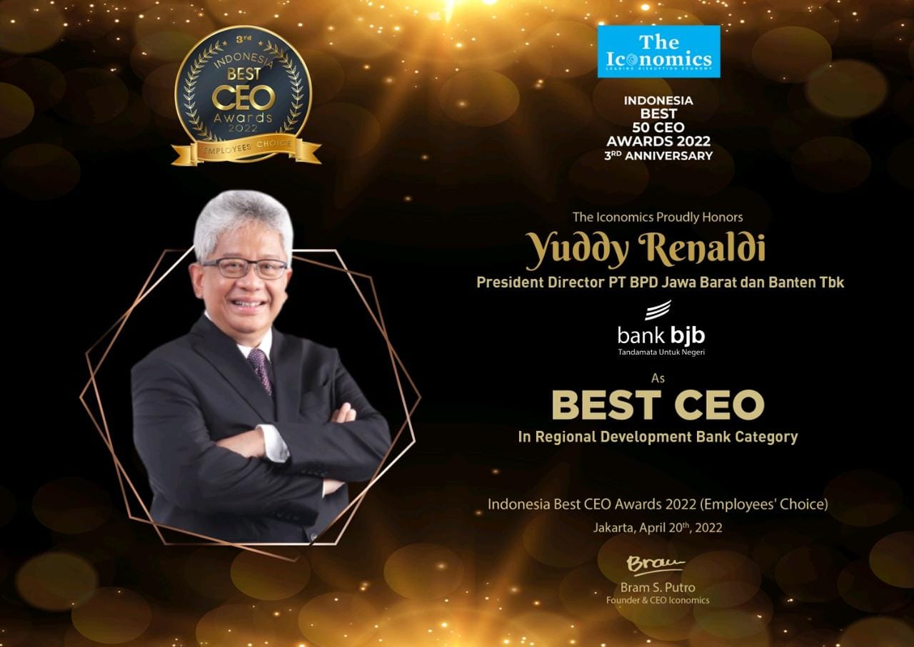 Dirut bank bjb Yuddy Renaldi Raih Indonesia Best CEO Awards 2022