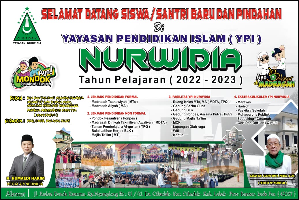Madrasah Tsanawiyah dan Aliyah Nurwidia Cibadak, Ayo Daftarkan