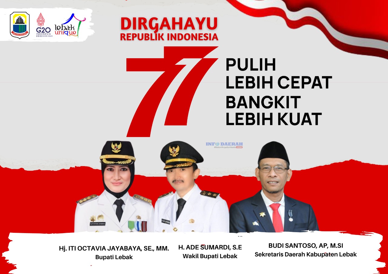 PEMERINTAH KABUPATEN LEBAK MENGUCAPKAN HUT RI KE- 77 TAHUN