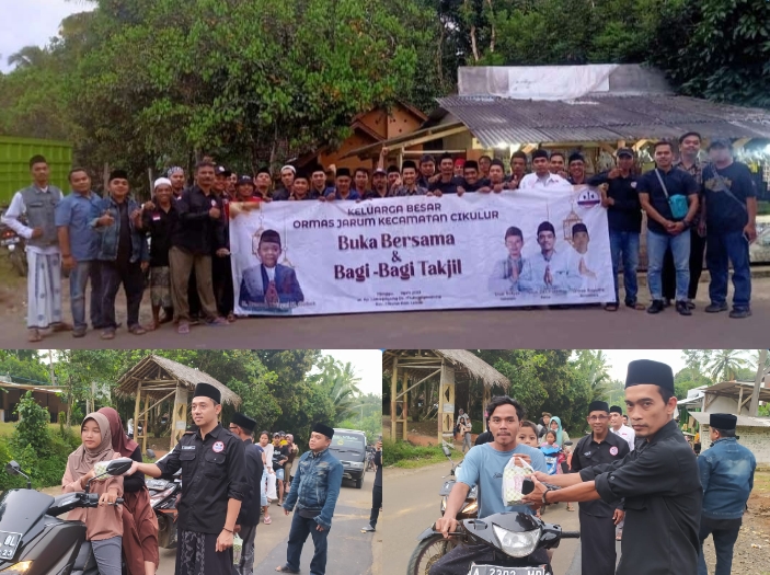 Manfaatkan Momen Ramadhan, Ormas Jarum Cikulur Bagi-Bagi Takjil ke Pengguna Jalan