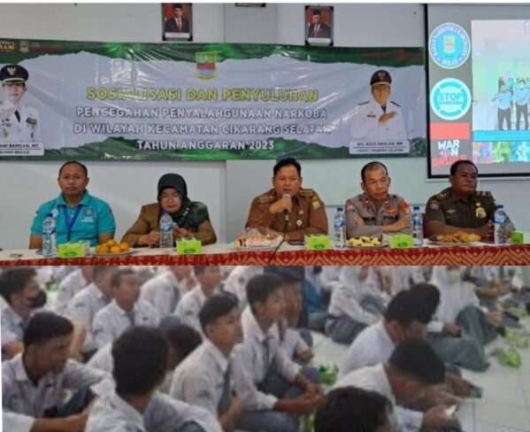 Pencegahan Terhadap Bahaya Narkoba, BNK Kabupaten Bekasi Gelar Sosialisasi di SMAN 1 Cikarang