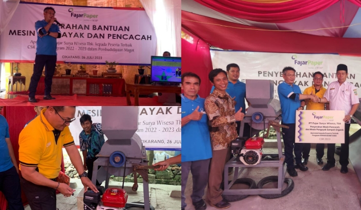 Fajar Paper Berikan Bantuan Mesin Pencacah dan Pengayak Sampah Organik