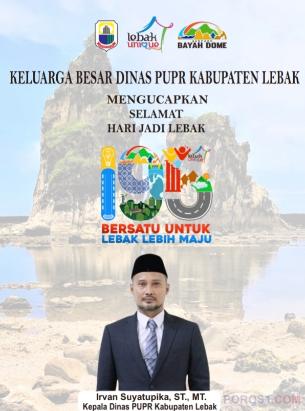 Dinas PUPR Kabupaten Lebak Mengucapkan HUT Lebak ke 195