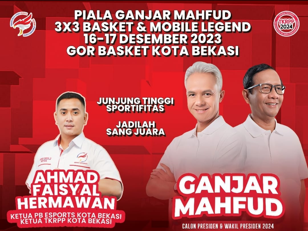 E-Sport dan TKRPP Kota Bekasi Adakan Tournament Piala Ganjar-Mahfud Mobile Legend 2023