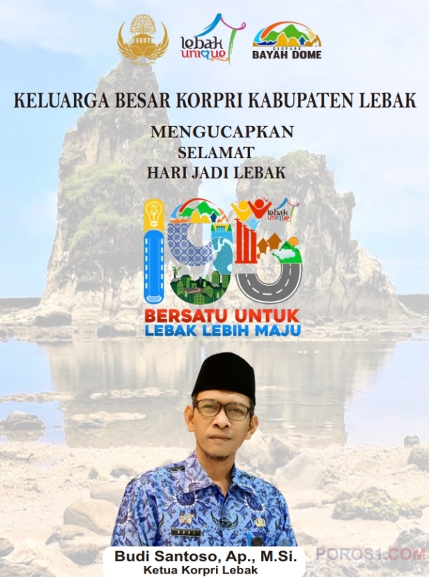 Segenap Pengurus dan anggota Korpri Lebak Mengucapkan HUT Lebak ke 195