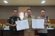 Siap Sukseskan Pilkada Serentak 2024, Pemkab Lebak Tandatangani NHPD bersama Polres dan Kodim
