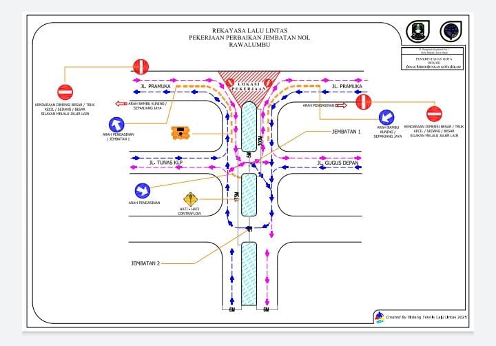 Dishub Terapkan Rekayasa Lalu Lintas Sementara di Jembatan Nol Rawalumbu