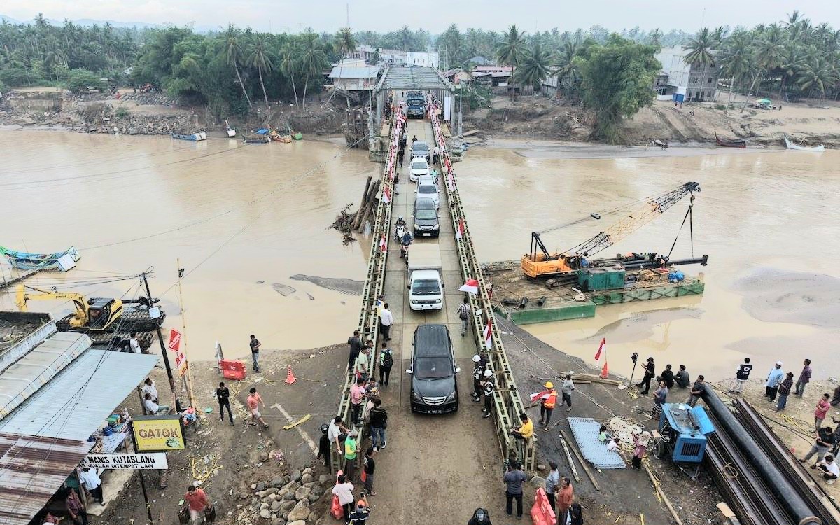 Jembatan Darurat Dibangun, Akses di Aceh hingga Sumbar Mulai Terhubung