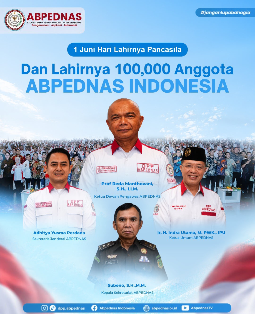ABPEDNAS Raih 100 Ribu Anggota pada Hari Lahir Pancasila 2026, Perkuat Peran BPD Bangun Desa